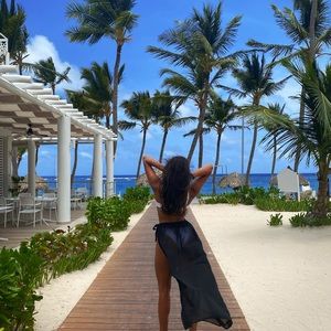 ASOS maxi chiffon beach black sarong